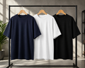 Buy 2 Get 1 Free – Premium Oversized T-Shirt Combo (Black, White & Navy Blue)