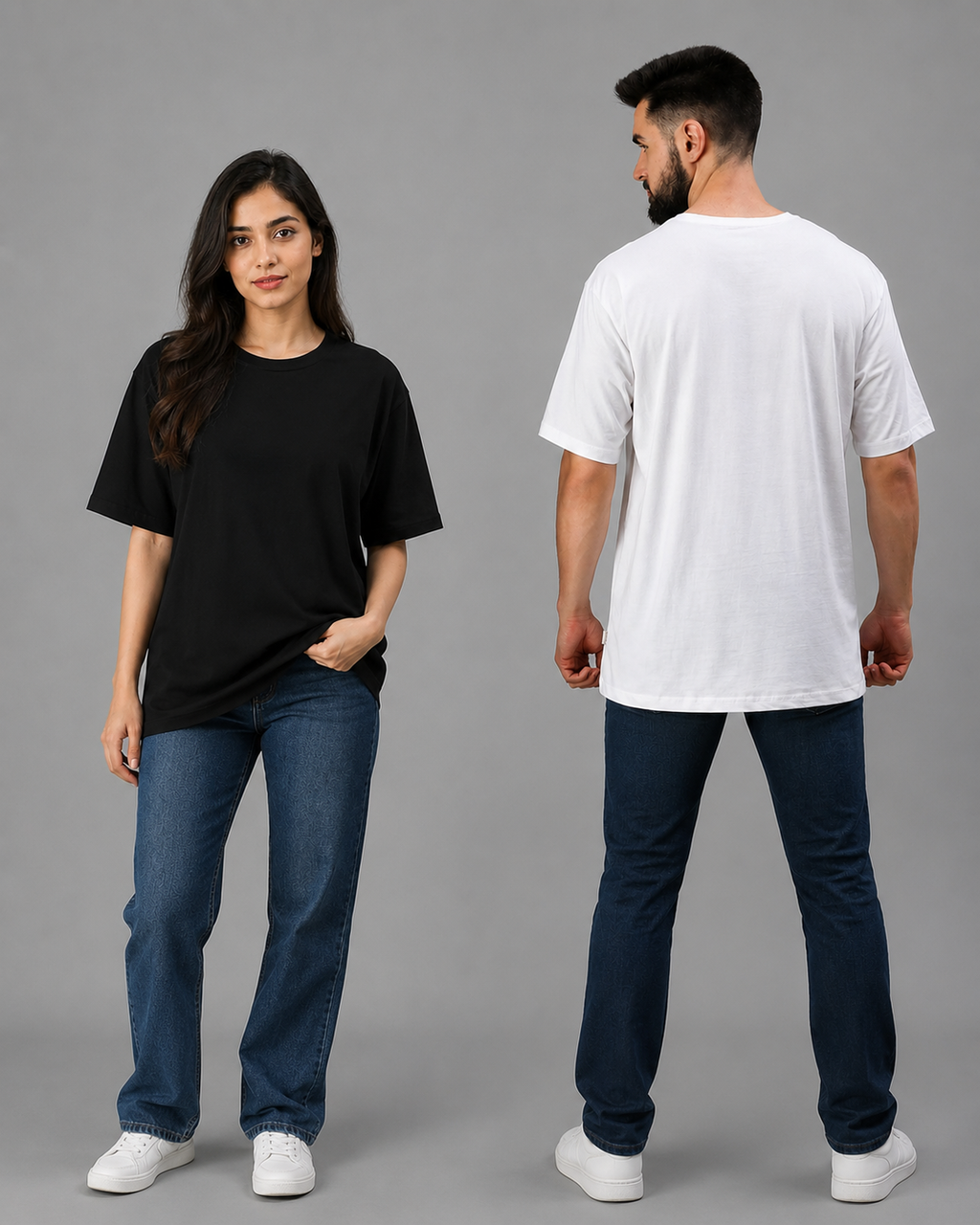 Buy 2 Get 1 Free – Premium Oversized T-Shirt Combo (Black, White & Navy Blue)