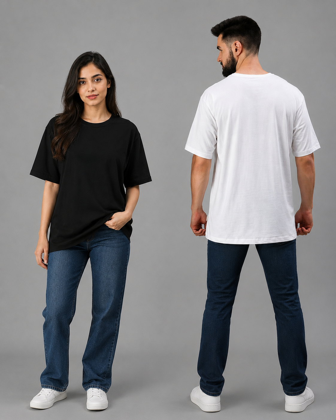 Buy 2 Get 1 Free – Premium Oversized T-Shirt Combo (Black, White & Navy Blue)