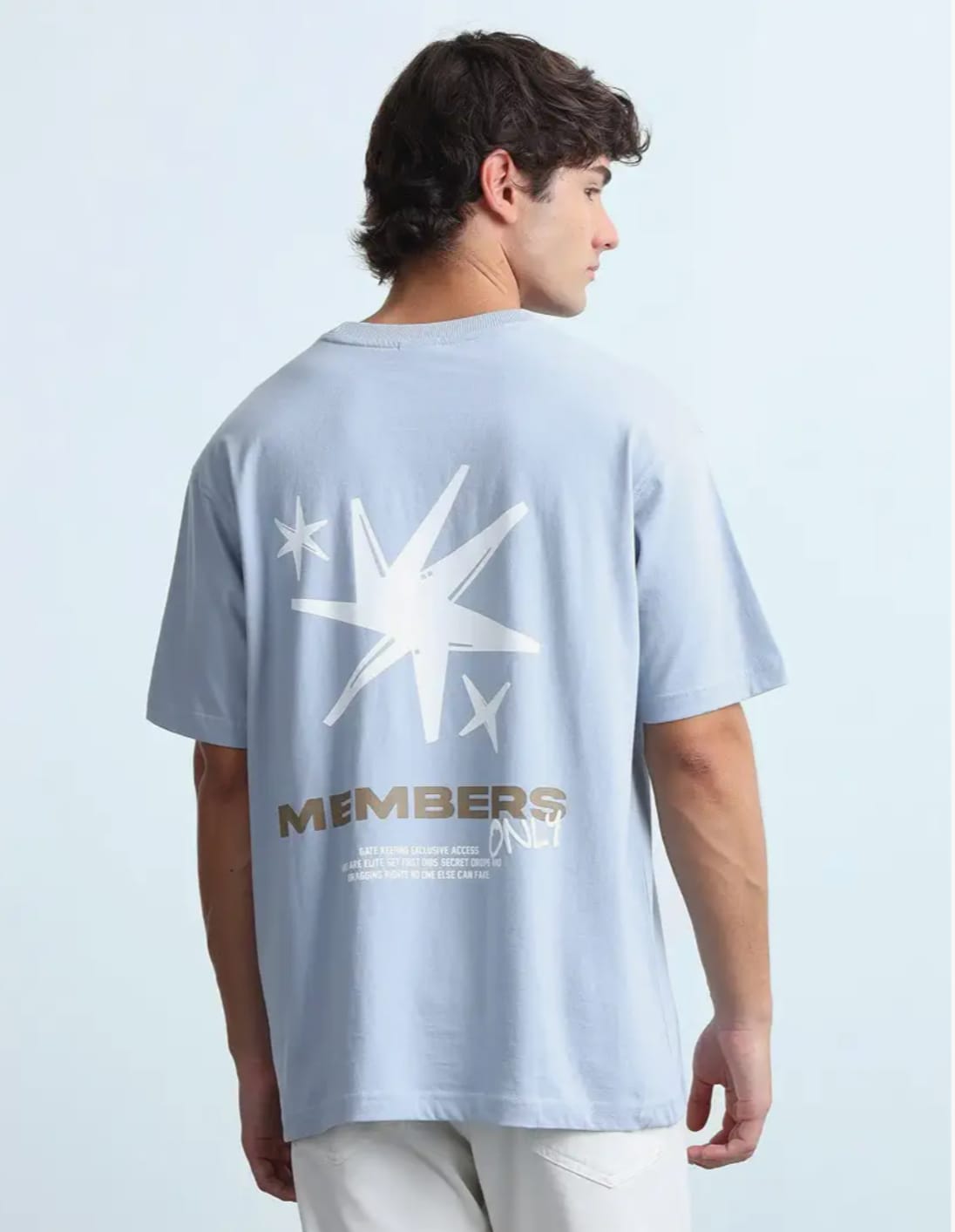 Sky Blue Oversized Cotton T-Shirt